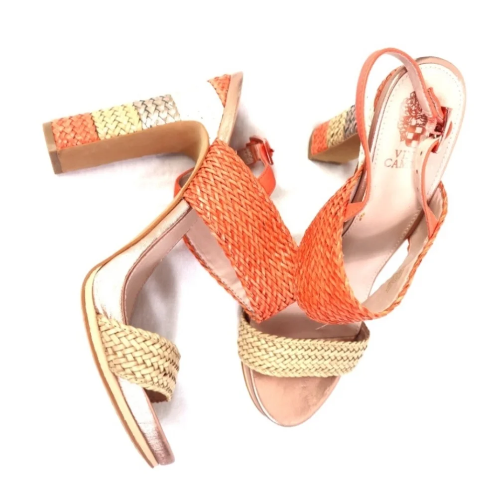 Vince Camuto Adrien Coral leather heel Sandals size 9.5 - Picture 4 of 10